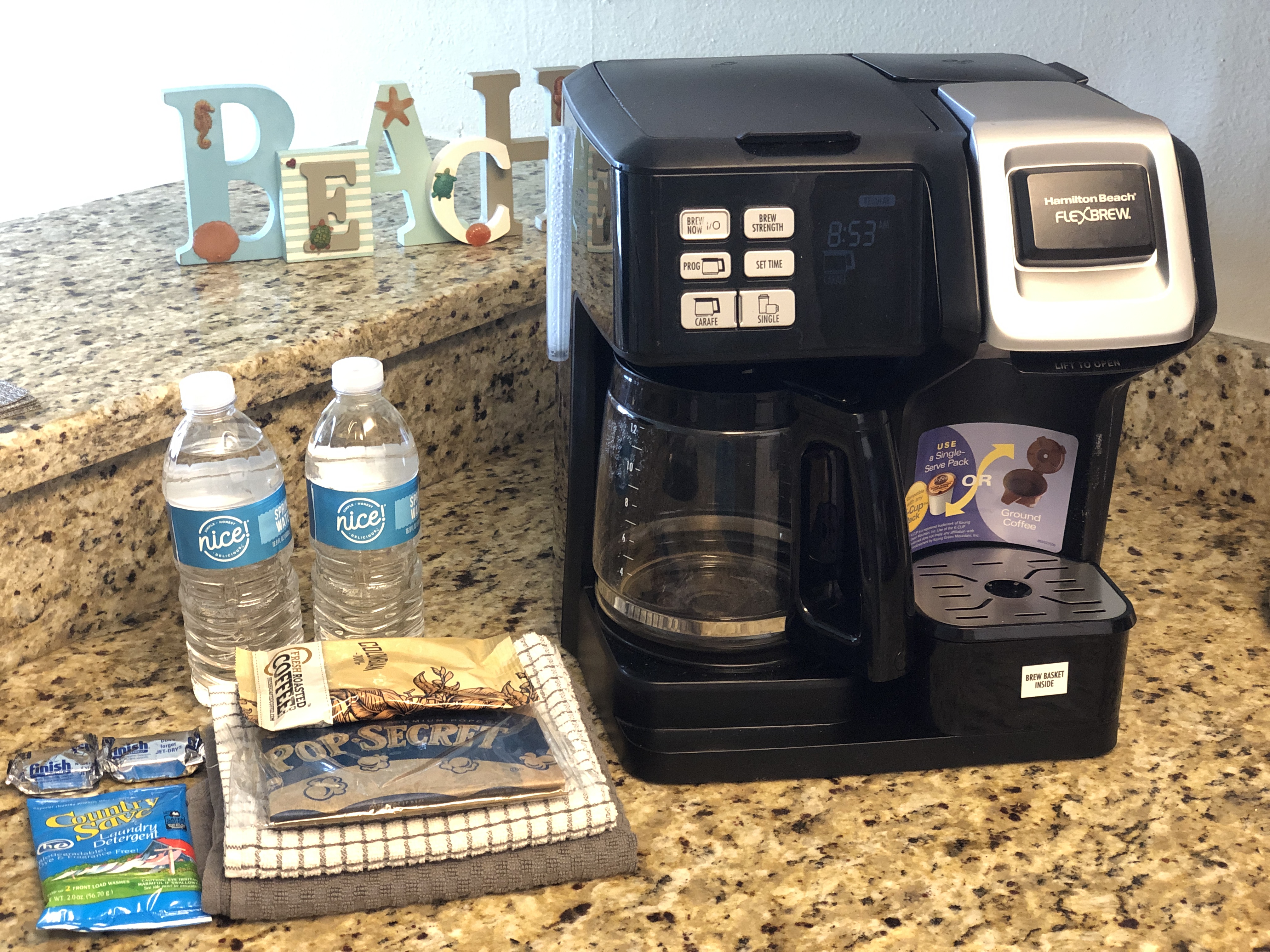 Coffee machine and initial supplies